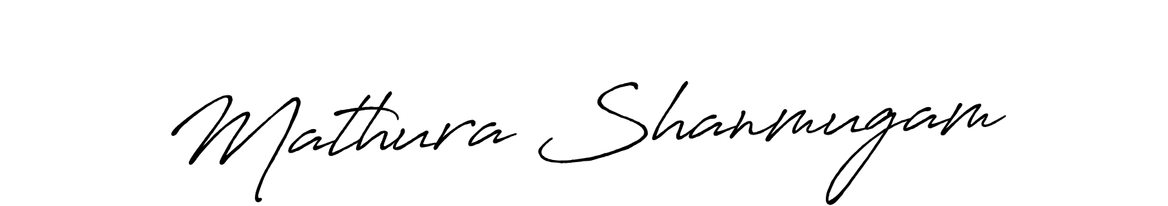 Create a beautiful signature design for name Mathura Shanmugam. With this signature (Antro_Vectra_Bolder) fonts, you can make a handwritten signature for free. Mathura Shanmugam signature style 7 images and pictures png