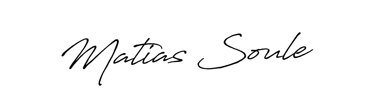 The best way (Antro_Vectra_Bolder) to make a short signature is to pick only two or three words in your name. The name Matias Soule include a total of six letters. For converting this name. Matias Soule signature style 7 images and pictures png