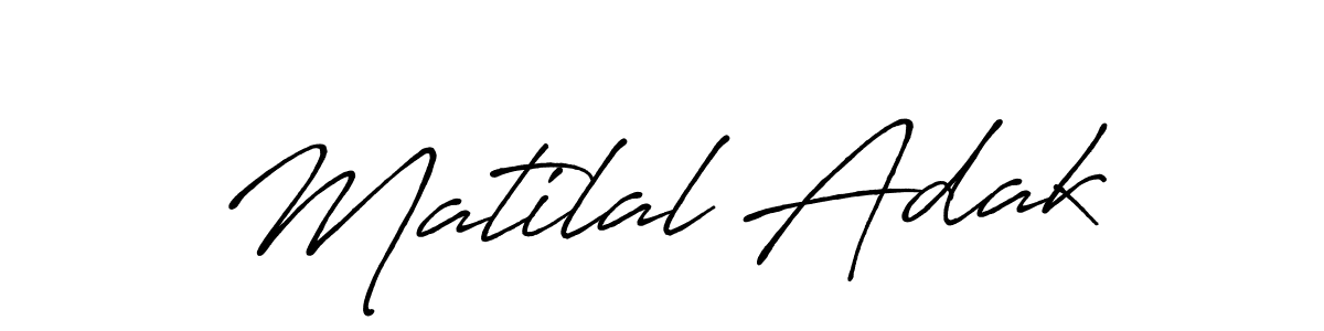 How to make Matilal Adak name signature. Use Antro_Vectra_Bolder style for creating short signs online. This is the latest handwritten sign. Matilal Adak signature style 7 images and pictures png