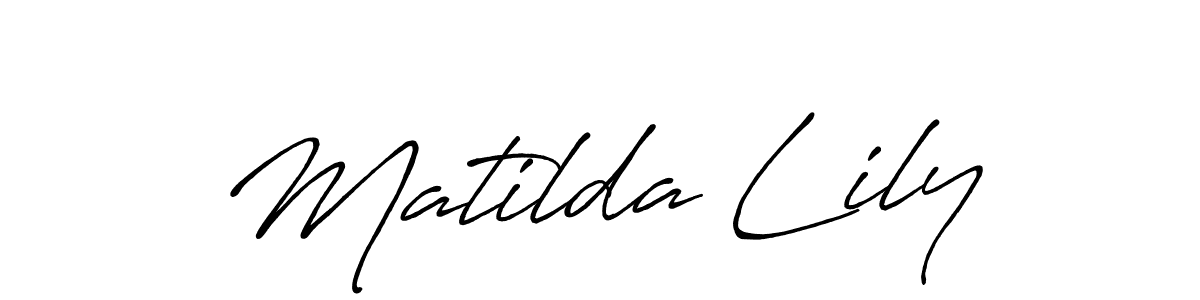 How to make Matilda Lily signature? Antro_Vectra_Bolder is a professional autograph style. Create handwritten signature for Matilda Lily name. Matilda Lily signature style 7 images and pictures png