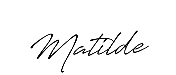 Use a signature maker to create a handwritten signature online. With this signature software, you can design (Antro_Vectra_Bolder) your own signature for name Matilde. Matilde signature style 7 images and pictures png