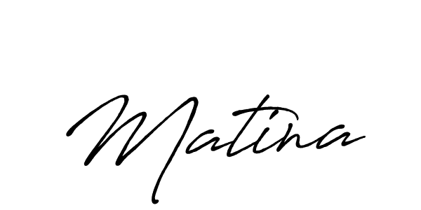 Design your own signature with our free online signature maker. With this signature software, you can create a handwritten (Antro_Vectra_Bolder) signature for name Matina. Matina signature style 7 images and pictures png