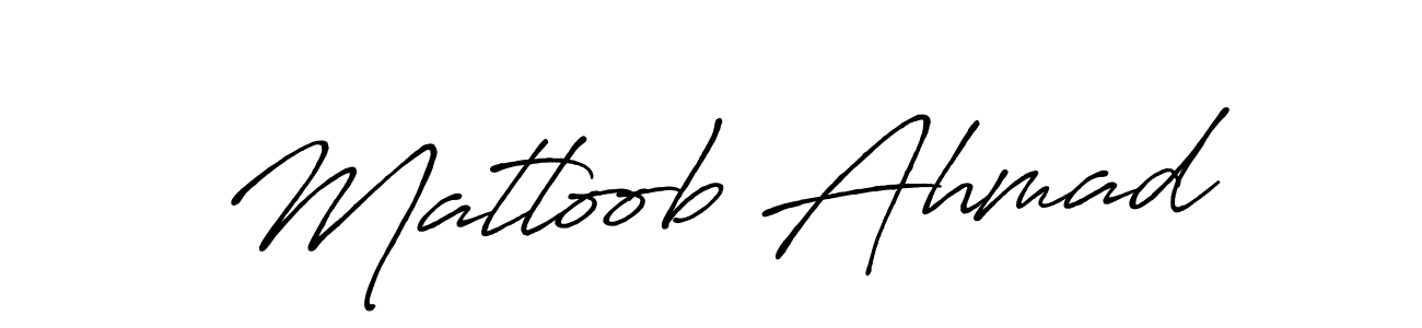 Design your own signature with our free online signature maker. With this signature software, you can create a handwritten (Antro_Vectra_Bolder) signature for name Matloob Ahmad. Matloob Ahmad signature style 7 images and pictures png