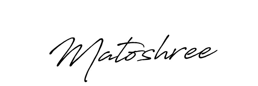 Design your own signature with our free online signature maker. With this signature software, you can create a handwritten (Antro_Vectra_Bolder) signature for name Matoshree. Matoshree signature style 7 images and pictures png