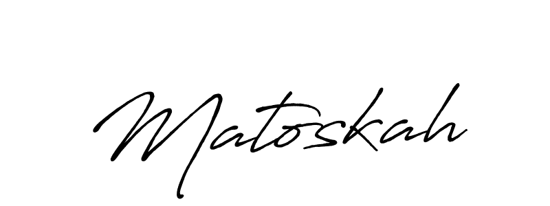 Make a beautiful signature design for name Matoskah. With this signature (Antro_Vectra_Bolder) style, you can create a handwritten signature for free. Matoskah signature style 7 images and pictures png