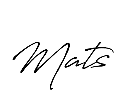 Use a signature maker to create a handwritten signature online. With this signature software, you can design (Antro_Vectra_Bolder) your own signature for name Mats. Mats signature style 7 images and pictures png