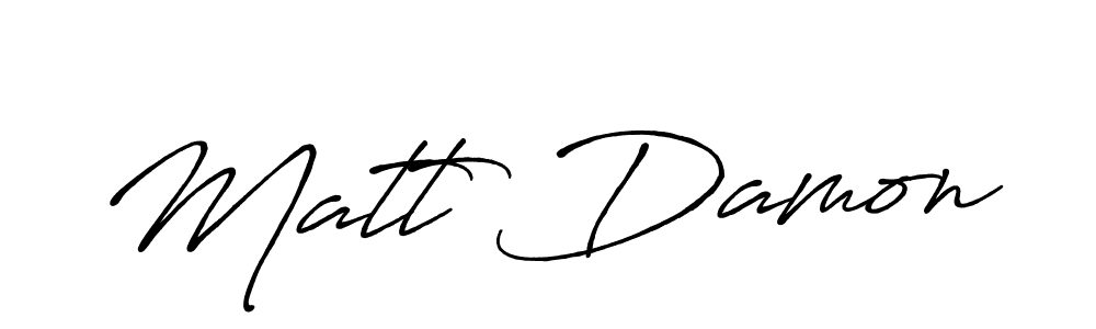 Matt Damon stylish signature style. Best Handwritten Sign (Antro_Vectra_Bolder) for my name. Handwritten Signature Collection Ideas for my name Matt Damon. Matt Damon signature style 7 images and pictures png
