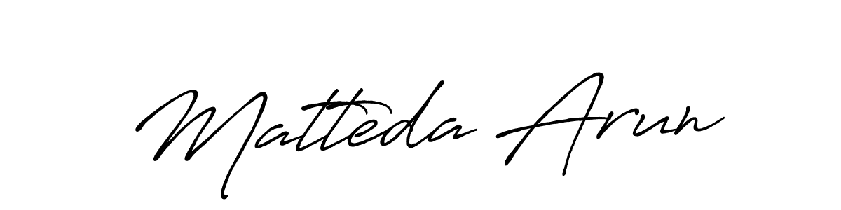 How to make Matteda Arun signature? Antro_Vectra_Bolder is a professional autograph style. Create handwritten signature for Matteda Arun name. Matteda Arun signature style 7 images and pictures png
