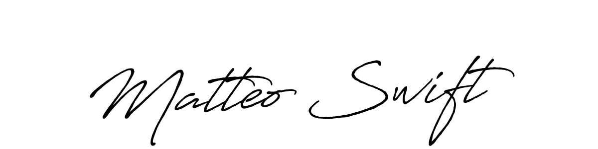 Similarly Antro_Vectra_Bolder is the best handwritten signature design. Signature creator online .You can use it as an online autograph creator for name Matteo Swift. Matteo Swift signature style 7 images and pictures png