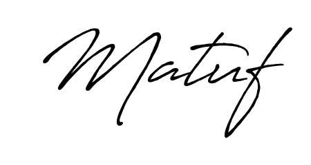 Upgrade your professional image with Matuf signature created with Antro_Vectra_Bolder font. Fast, free, and watermark-free download. Matuf signature style 7 images and pictures png