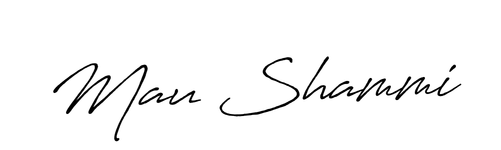 How to make Mau Shammi signature? Antro_Vectra_Bolder is a professional autograph style. Create handwritten signature for Mau Shammi name. Mau Shammi signature style 7 images and pictures png