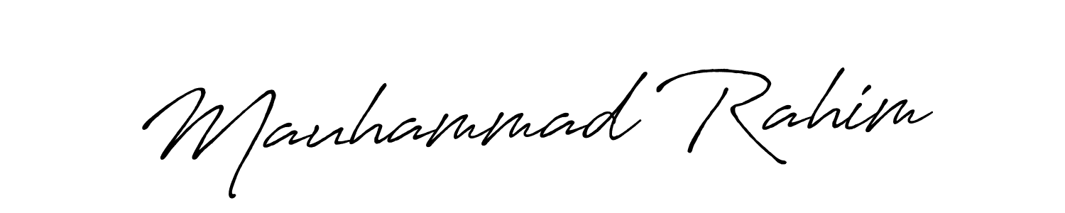 How to make Mauhammad Rahim name signature. Use Antro_Vectra_Bolder style for creating short signs online. This is the latest handwritten sign. Mauhammad Rahim signature style 7 images and pictures png