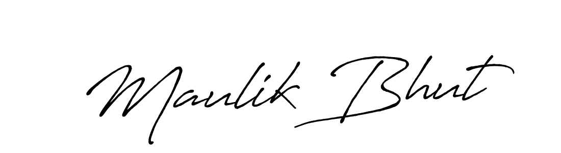 Antro_Vectra_Bolder is a professional signature style that is perfect for those who want to add a touch of class to their signature. It is also a great choice for those who want to make their signature more unique. Get Maulik Bhut name to fancy signature for free. Maulik Bhut signature style 7 images and pictures png