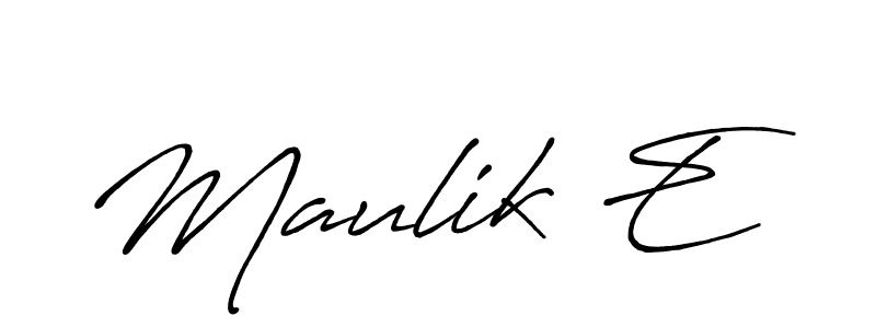 Similarly Antro_Vectra_Bolder is the best handwritten signature design. Signature creator online .You can use it as an online autograph creator for name Maulik E. Maulik E signature style 7 images and pictures png