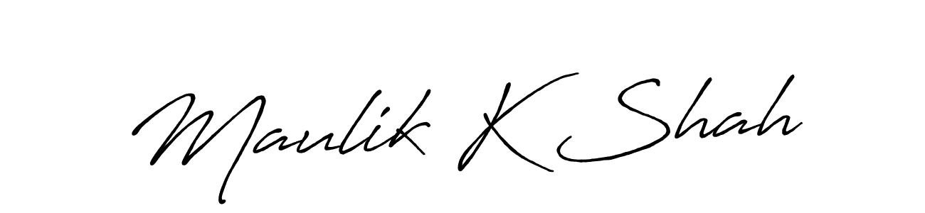 Make a beautiful signature design for name Maulik K Shah. Use this online signature maker to create a handwritten signature for free. Maulik K Shah signature style 7 images and pictures png