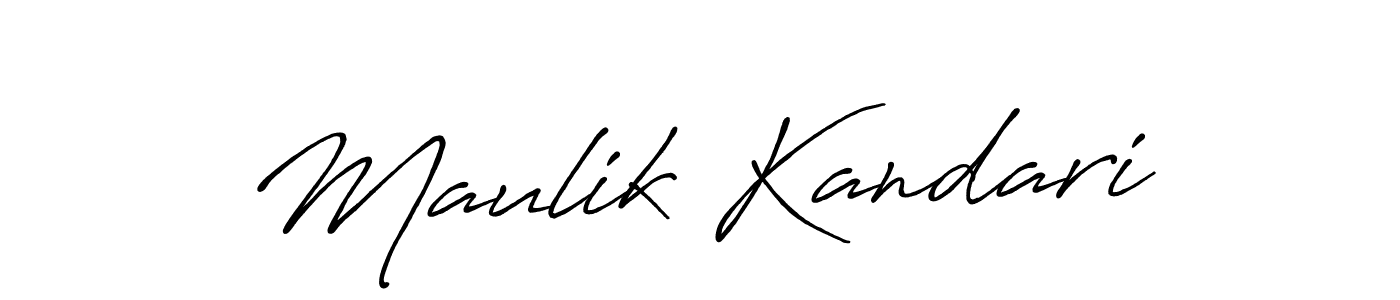 Create a beautiful signature design for name Maulik Kandari. With this signature (Antro_Vectra_Bolder) fonts, you can make a handwritten signature for free. Maulik Kandari signature style 7 images and pictures png
