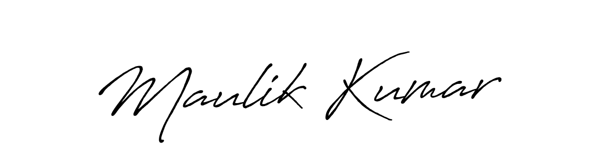 Maulik Kumar stylish signature style. Best Handwritten Sign (Antro_Vectra_Bolder) for my name. Handwritten Signature Collection Ideas for my name Maulik Kumar. Maulik Kumar signature style 7 images and pictures png