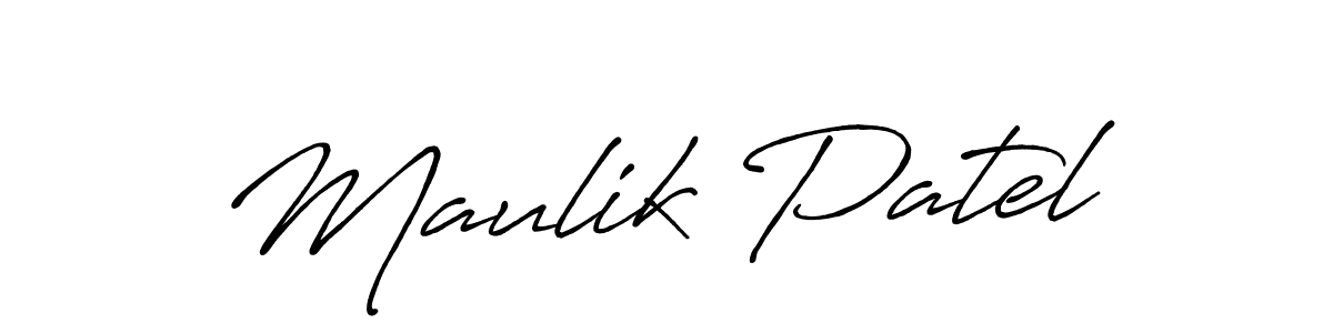 Maulik Patel stylish signature style. Best Handwritten Sign (Antro_Vectra_Bolder) for my name. Handwritten Signature Collection Ideas for my name Maulik Patel. Maulik Patel signature style 7 images and pictures png