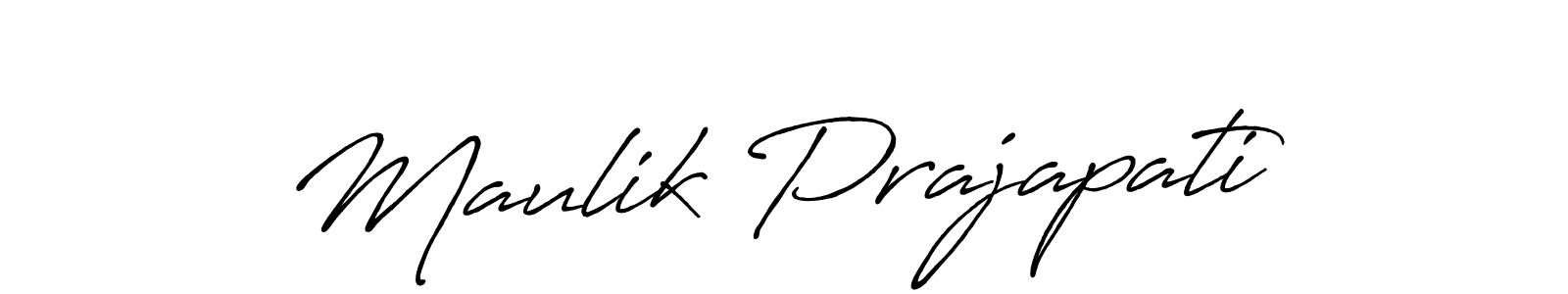 Make a beautiful signature design for name Maulik Prajapati. With this signature (Antro_Vectra_Bolder) style, you can create a handwritten signature for free. Maulik Prajapati signature style 7 images and pictures png