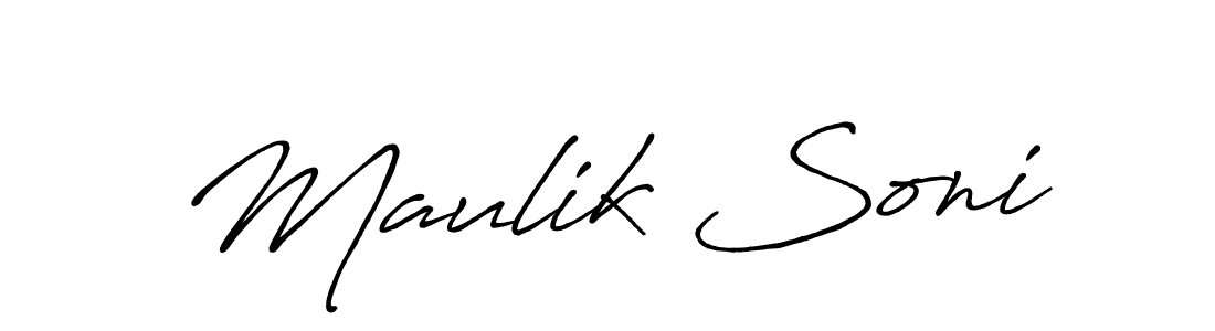 This is the best signature style for the Maulik Soni name. Also you like these signature font (Antro_Vectra_Bolder). Mix name signature. Maulik Soni signature style 7 images and pictures png