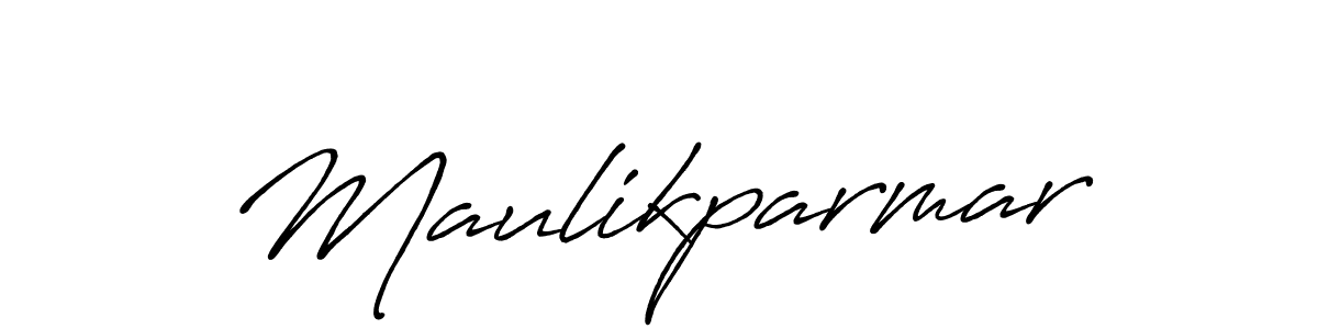 Make a beautiful signature design for name Maulikparmar. With this signature (Antro_Vectra_Bolder) style, you can create a handwritten signature for free. Maulikparmar signature style 7 images and pictures png