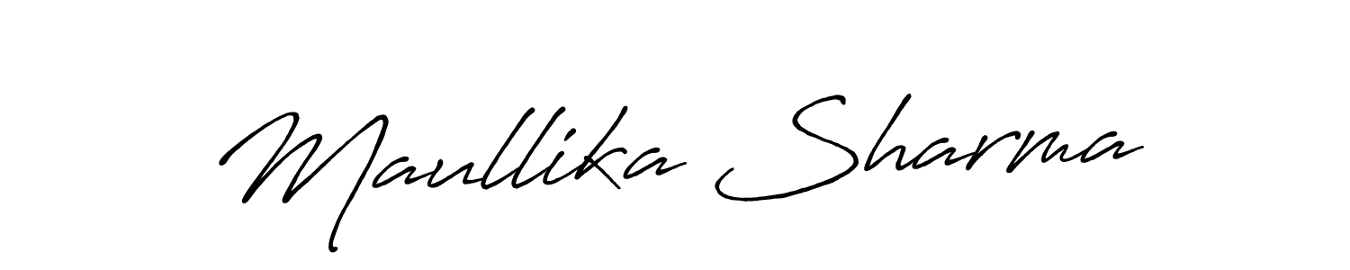 Maullika Sharma stylish signature style. Best Handwritten Sign (Antro_Vectra_Bolder) for my name. Handwritten Signature Collection Ideas for my name Maullika Sharma. Maullika Sharma signature style 7 images and pictures png
