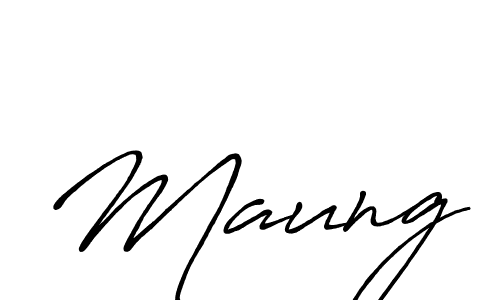 How to make Maung signature? Antro_Vectra_Bolder is a professional autograph style. Create handwritten signature for Maung name. Maung signature style 7 images and pictures png
