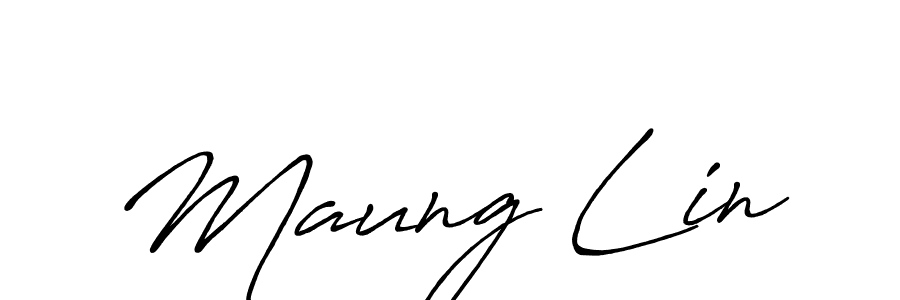 Use a signature maker to create a handwritten signature online. With this signature software, you can design (Antro_Vectra_Bolder) your own signature for name Maung Lin. Maung Lin signature style 7 images and pictures png