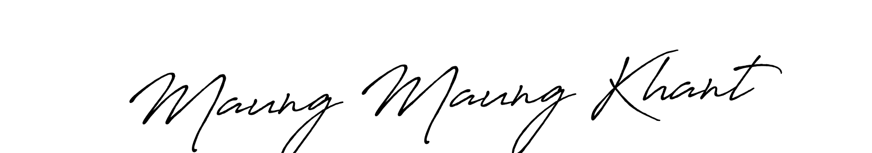 Maung Maung Khant stylish signature style. Best Handwritten Sign (Antro_Vectra_Bolder) for my name. Handwritten Signature Collection Ideas for my name Maung Maung Khant. Maung Maung Khant signature style 7 images and pictures png