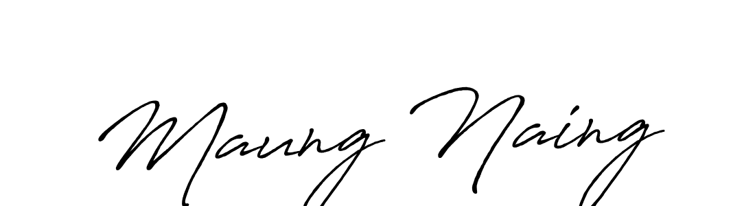 Make a beautiful signature design for name Maung Naing. With this signature (Antro_Vectra_Bolder) style, you can create a handwritten signature for free. Maung Naing signature style 7 images and pictures png