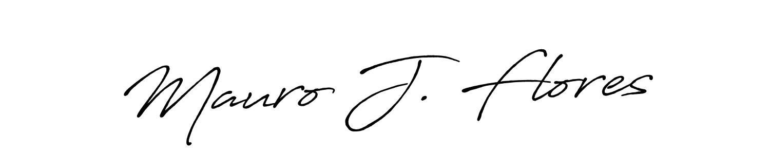 How to make Mauro J. Flores name signature. Use Antro_Vectra_Bolder style for creating short signs online. This is the latest handwritten sign. Mauro J. Flores signature style 7 images and pictures png