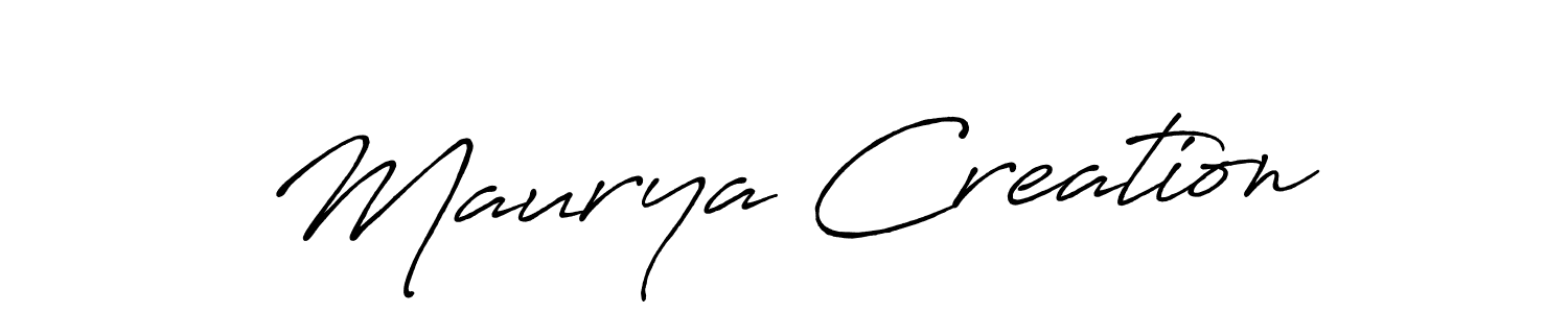 Make a beautiful signature design for name Maurya Creation. With this signature (Antro_Vectra_Bolder) style, you can create a handwritten signature for free. Maurya Creation signature style 7 images and pictures png
