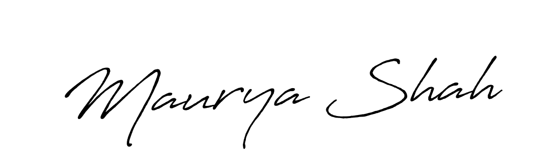 Maurya Shah stylish signature style. Best Handwritten Sign (Antro_Vectra_Bolder) for my name. Handwritten Signature Collection Ideas for my name Maurya Shah. Maurya Shah signature style 7 images and pictures png