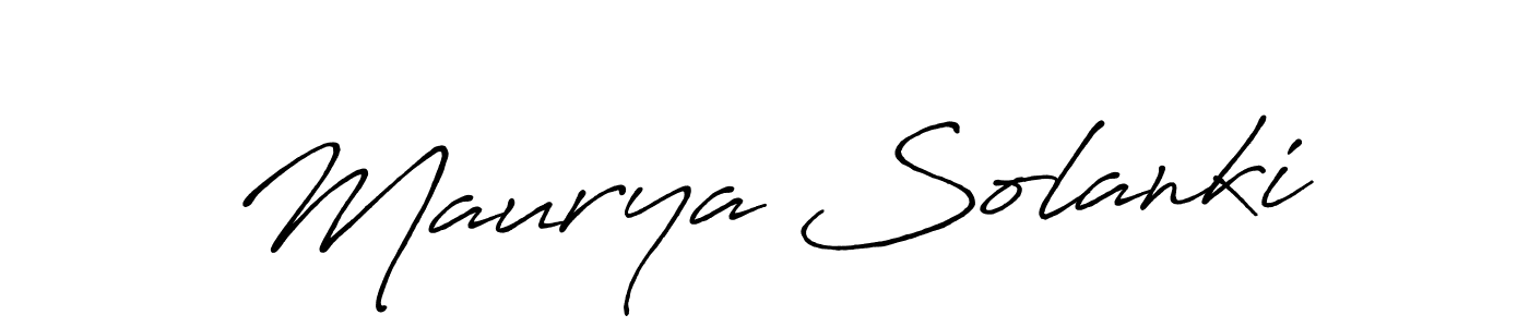 Use a signature maker to create a handwritten signature online. With this signature software, you can design (Antro_Vectra_Bolder) your own signature for name Maurya Solanki. Maurya Solanki signature style 7 images and pictures png