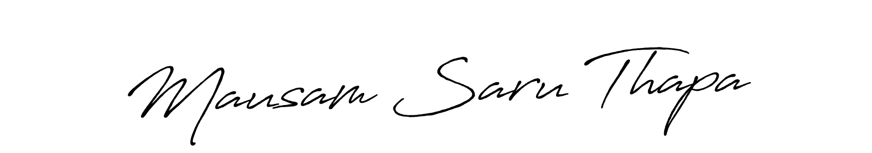 The best way (Antro_Vectra_Bolder) to make a short signature is to pick only two or three words in your name. The name Mausam Saru Thapa include a total of six letters. For converting this name. Mausam Saru Thapa signature style 7 images and pictures png