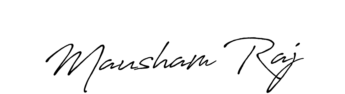 Create a beautiful signature design for name Mausham Raj. With this signature (Antro_Vectra_Bolder) fonts, you can make a handwritten signature for free. Mausham Raj signature style 7 images and pictures png