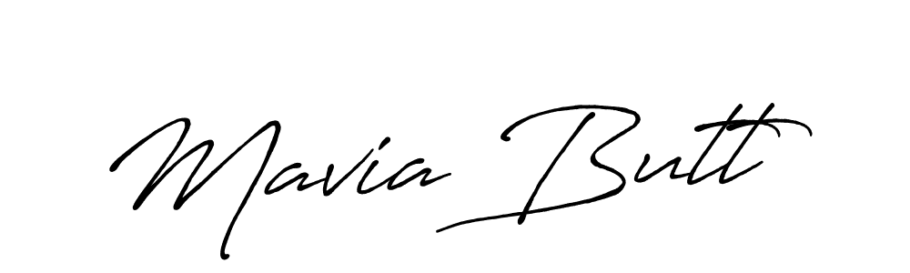 How to make Mavia Butt name signature. Use Antro_Vectra_Bolder style for creating short signs online. This is the latest handwritten sign. Mavia Butt signature style 7 images and pictures png