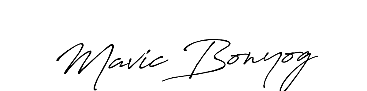 Mavic Bonyog stylish signature style. Best Handwritten Sign (Antro_Vectra_Bolder) for my name. Handwritten Signature Collection Ideas for my name Mavic Bonyog. Mavic Bonyog signature style 7 images and pictures png