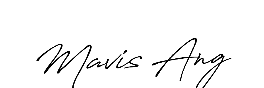 Use a signature maker to create a handwritten signature online. With this signature software, you can design (Antro_Vectra_Bolder) your own signature for name Mavis Ang. Mavis Ang signature style 7 images and pictures png