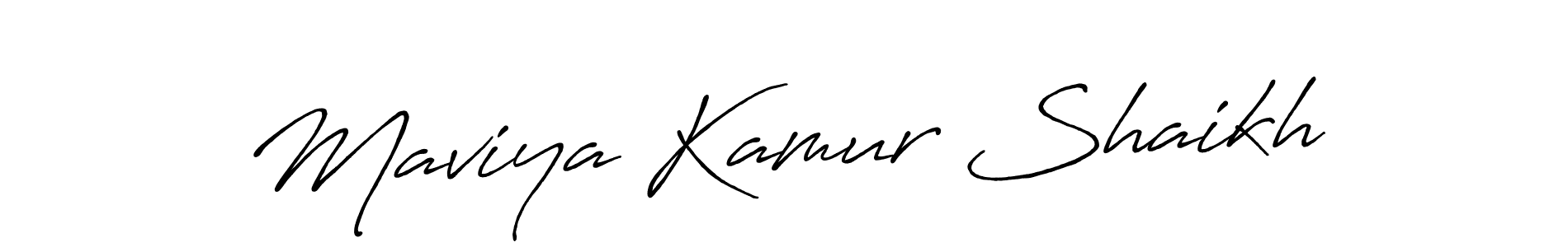 How to make Maviya Kamur Shaikh name signature. Use Antro_Vectra_Bolder style for creating short signs online. This is the latest handwritten sign. Maviya Kamur Shaikh signature style 7 images and pictures png