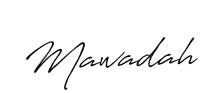 Design your own signature with our free online signature maker. With this signature software, you can create a handwritten (Antro_Vectra_Bolder) signature for name Mawadah. Mawadah signature style 7 images and pictures png