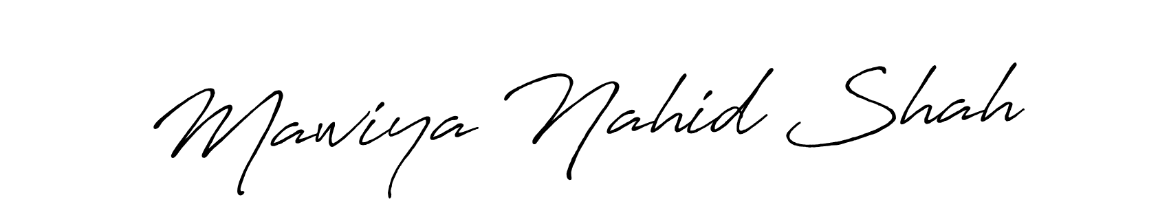 Use a signature maker to create a handwritten signature online. With this signature software, you can design (Antro_Vectra_Bolder) your own signature for name Mawiya Nahid Shah. Mawiya Nahid Shah signature style 7 images and pictures png