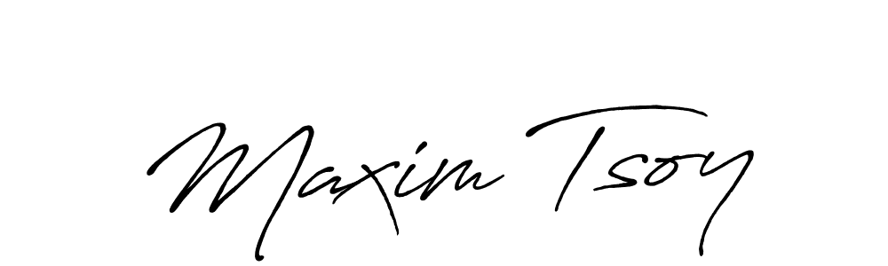 Make a beautiful signature design for name Maxim Tsoy. With this signature (Antro_Vectra_Bolder) style, you can create a handwritten signature for free. Maxim Tsoy signature style 7 images and pictures png