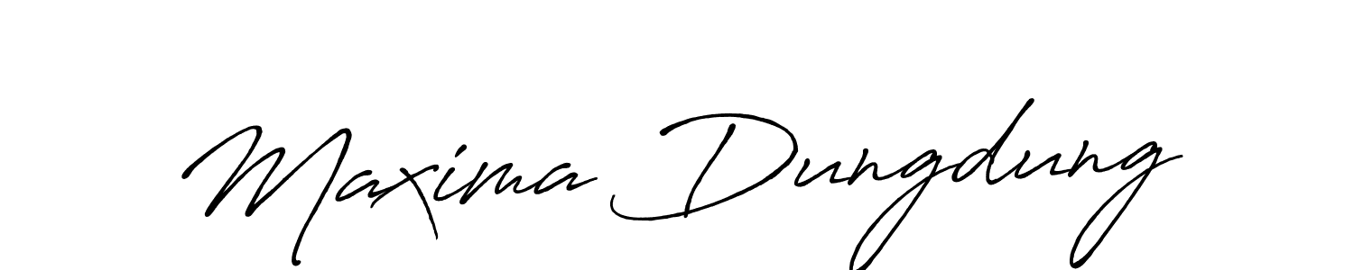 Antro_Vectra_Bolder is a professional signature style that is perfect for those who want to add a touch of class to their signature. It is also a great choice for those who want to make their signature more unique. Get Maxima Dungdung name to fancy signature for free. Maxima Dungdung signature style 7 images and pictures png