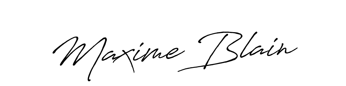 Maxime Blain stylish signature style. Best Handwritten Sign (Antro_Vectra_Bolder) for my name. Handwritten Signature Collection Ideas for my name Maxime Blain. Maxime Blain signature style 7 images and pictures png