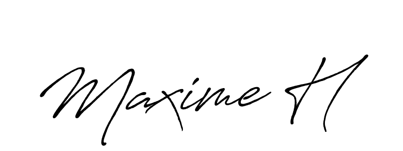 How to make Maxime H signature? Antro_Vectra_Bolder is a professional autograph style. Create handwritten signature for Maxime H name. Maxime H signature style 7 images and pictures png