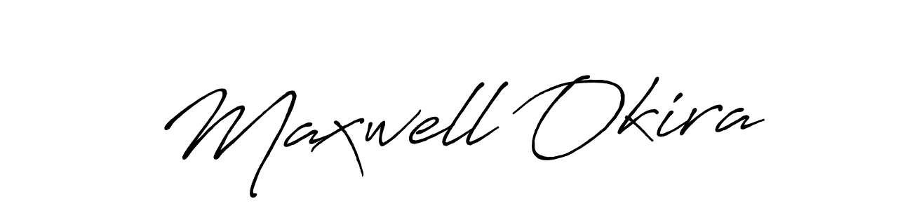 Make a beautiful signature design for name Maxwell Okira. With this signature (Antro_Vectra_Bolder) style, you can create a handwritten signature for free. Maxwell Okira signature style 7 images and pictures png