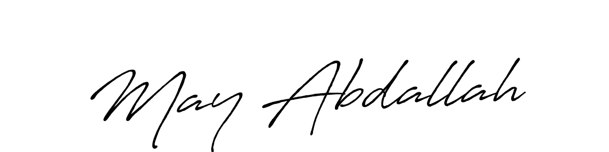 How to make May Abdallah name signature. Use Antro_Vectra_Bolder style for creating short signs online. This is the latest handwritten sign. May Abdallah signature style 7 images and pictures png