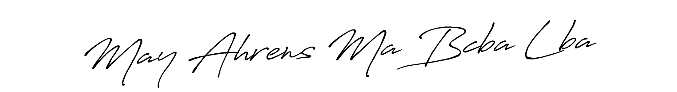 Make a beautiful signature design for name May Ahrens Ma Bcba Lba. With this signature (Antro_Vectra_Bolder) style, you can create a handwritten signature for free. May Ahrens Ma Bcba Lba signature style 7 images and pictures png