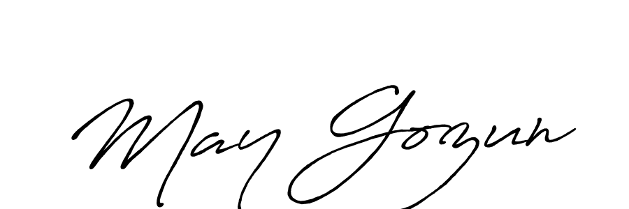 How to make May Gozun name signature. Use Antro_Vectra_Bolder style for creating short signs online. This is the latest handwritten sign. May Gozun signature style 7 images and pictures png